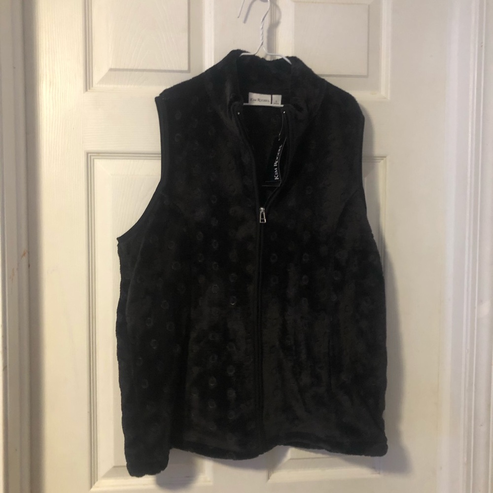 Black fuzzy vest